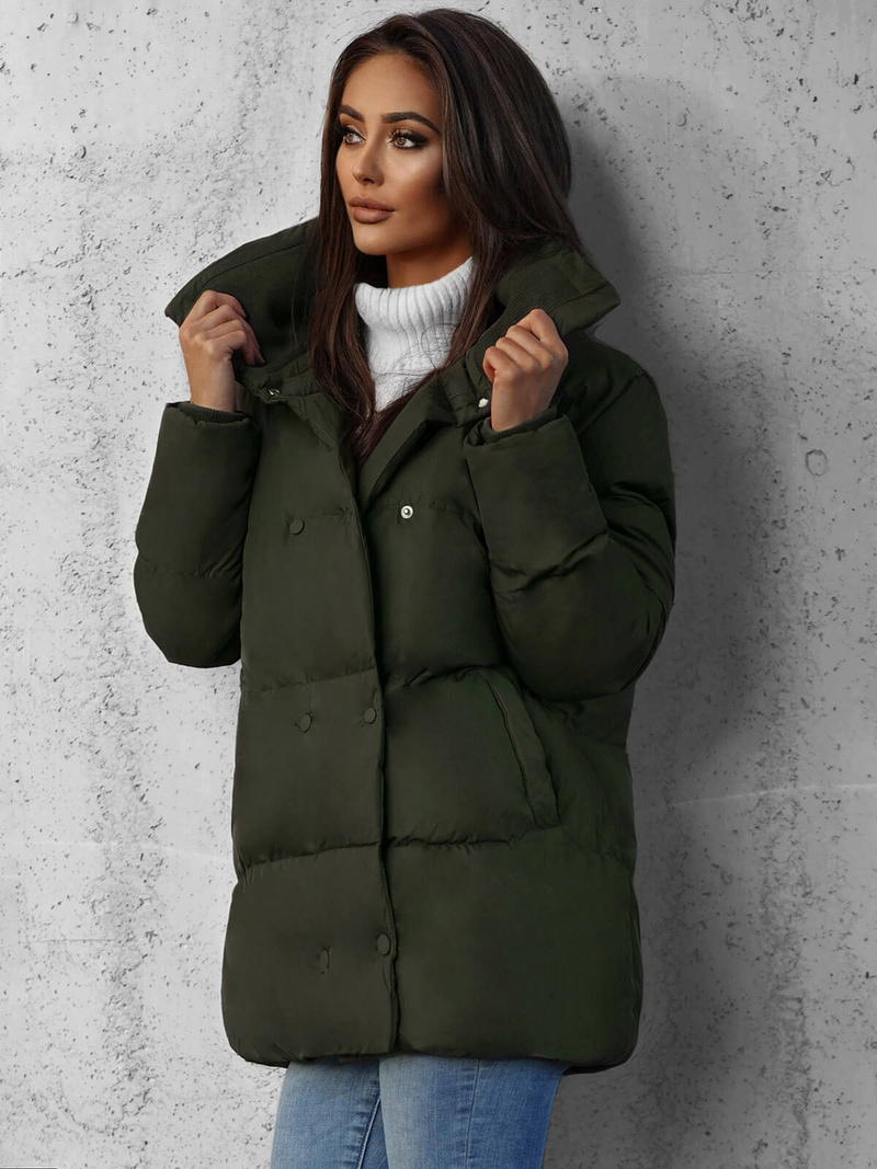 Дамско яке тъмнозелена OZONEE JS/5M729/136