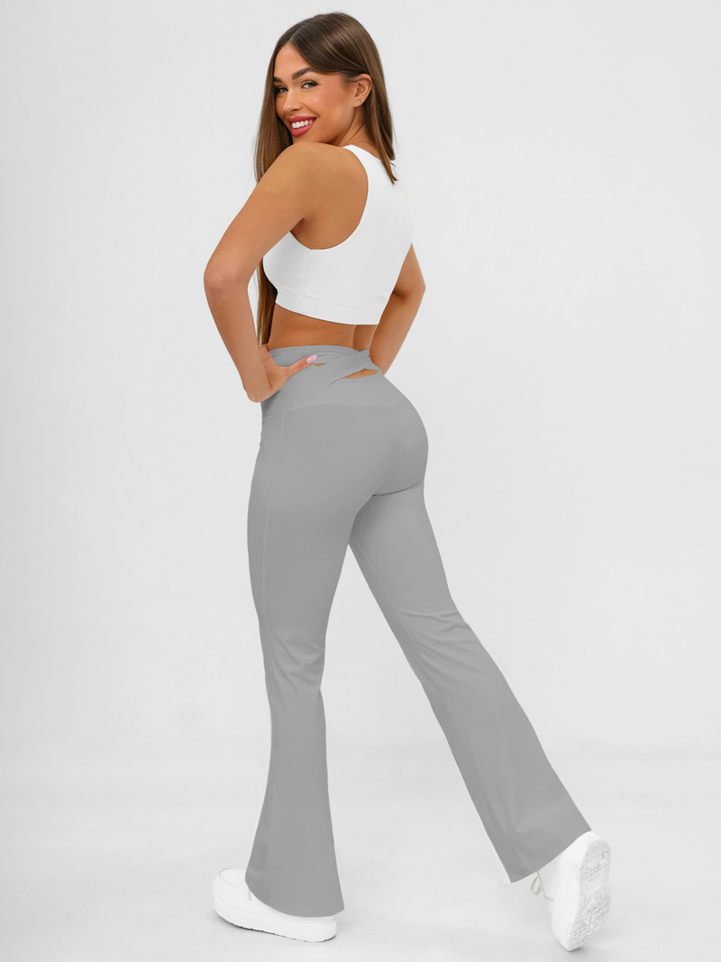 Дамски клин с широки крака сив OZONEE JS/17K587/5