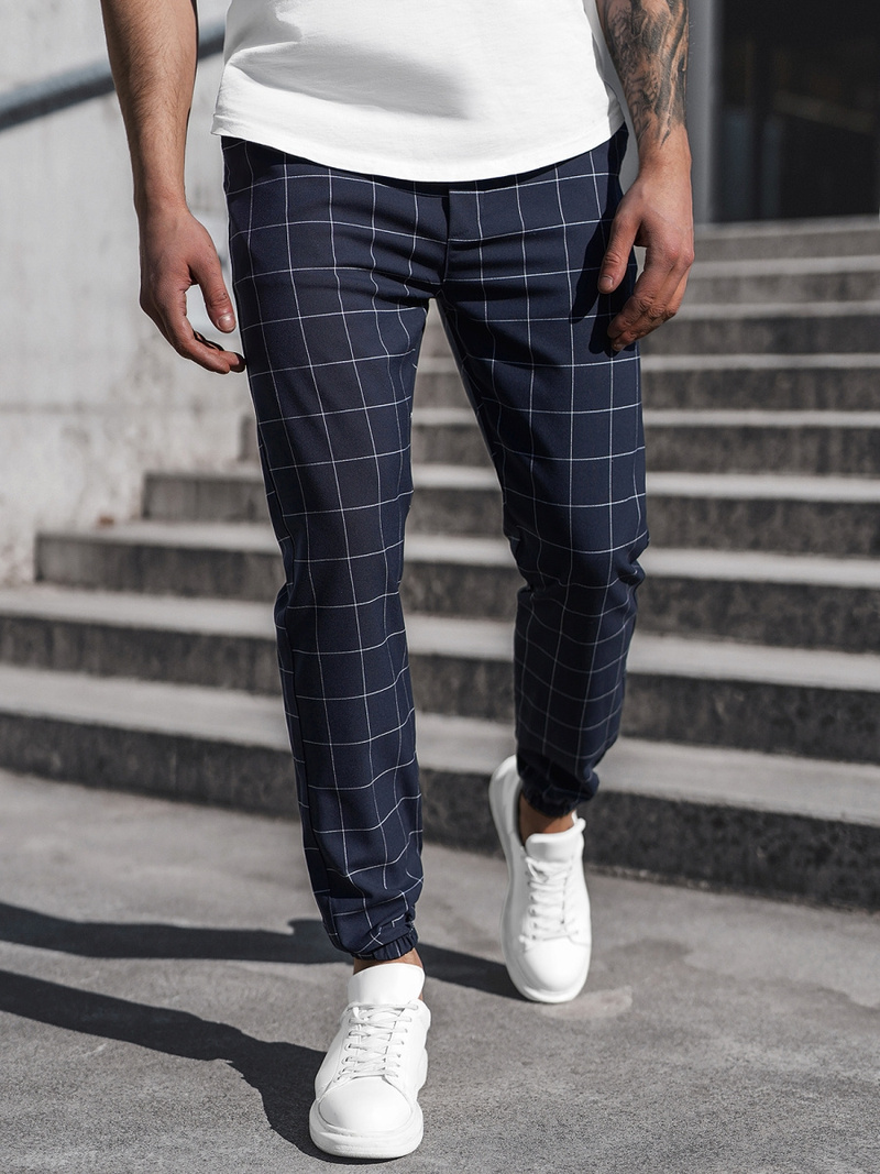 Мъжки панталони чино тъмносиньо OZONEE DJ/2275/22Z