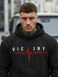 Мъжки суитшърт с качулка черен OZONEE JS/8B1757/3