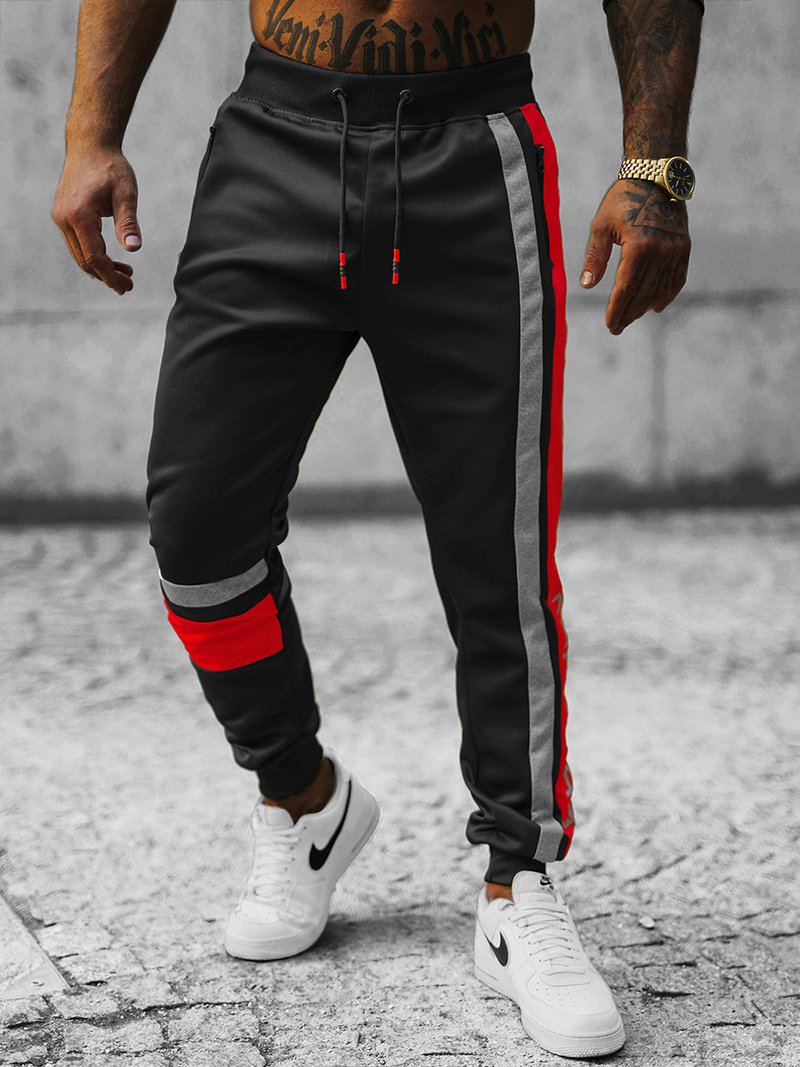 Мъжко долнище на анцуг черни OZONEE JS/K10132Z