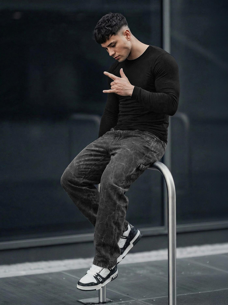 Мъжки дънки графитно OZONEE O/KK2828/5Z