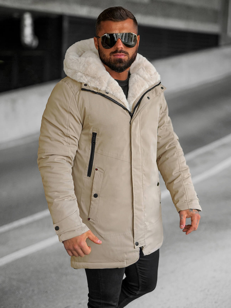 Зимно яке бежова OZONEE JS/22M319/62Z