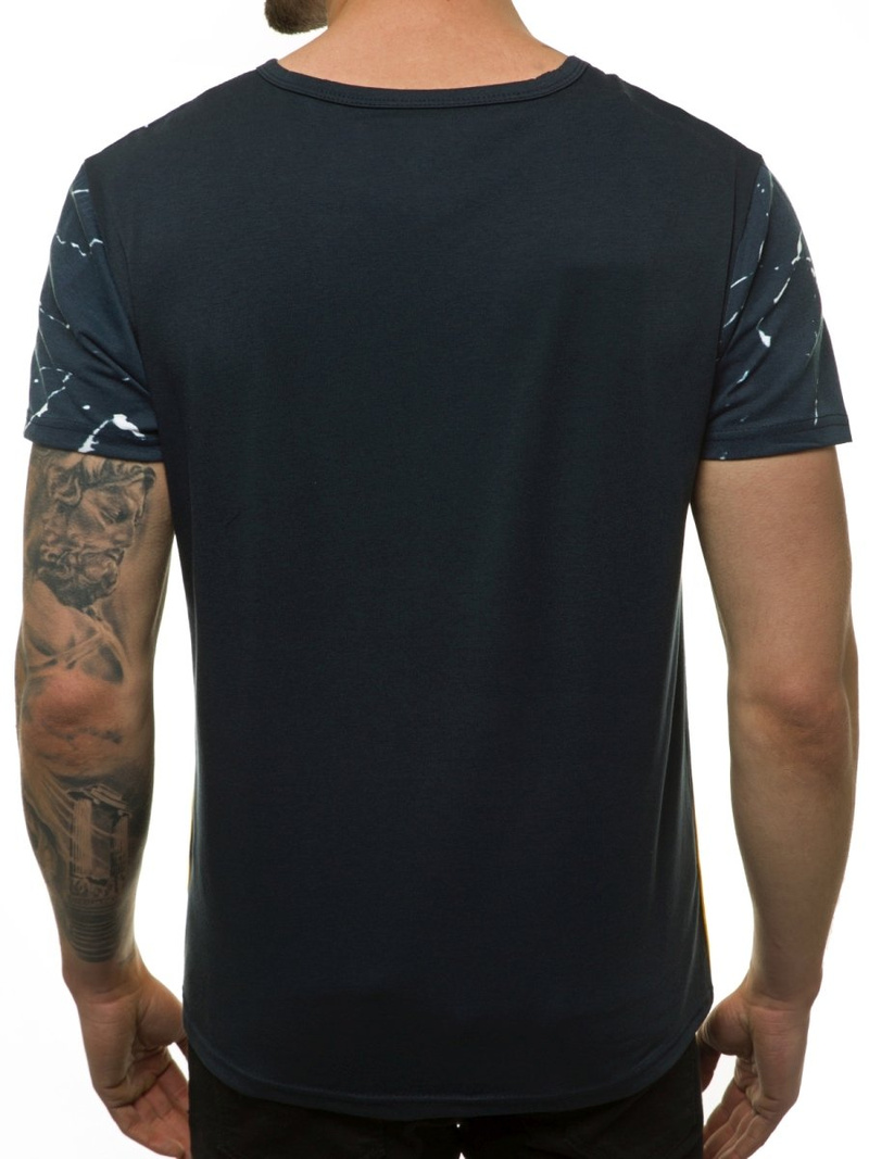 Мъжка тениска тъмно синьо зелено OZONEE JS/SS11119