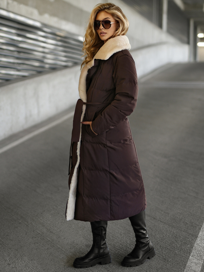 Дамско яке шоколад OZONEE JS/16M9168/158