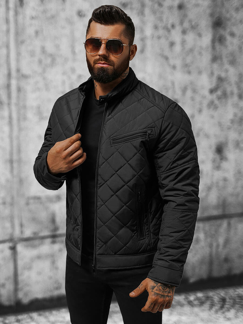 Мъжко яке черно OZONEE JS/22M306/392