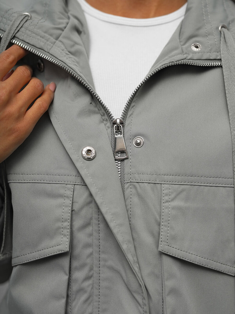 Дамско яке сива OZONEE O/G118Z