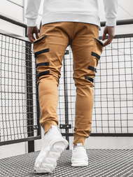 Мъжки панталони jogger камел OZONEE G/11132