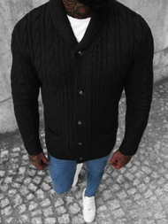 Мъжки пуловер черен OZONEE NB/MM6017/4