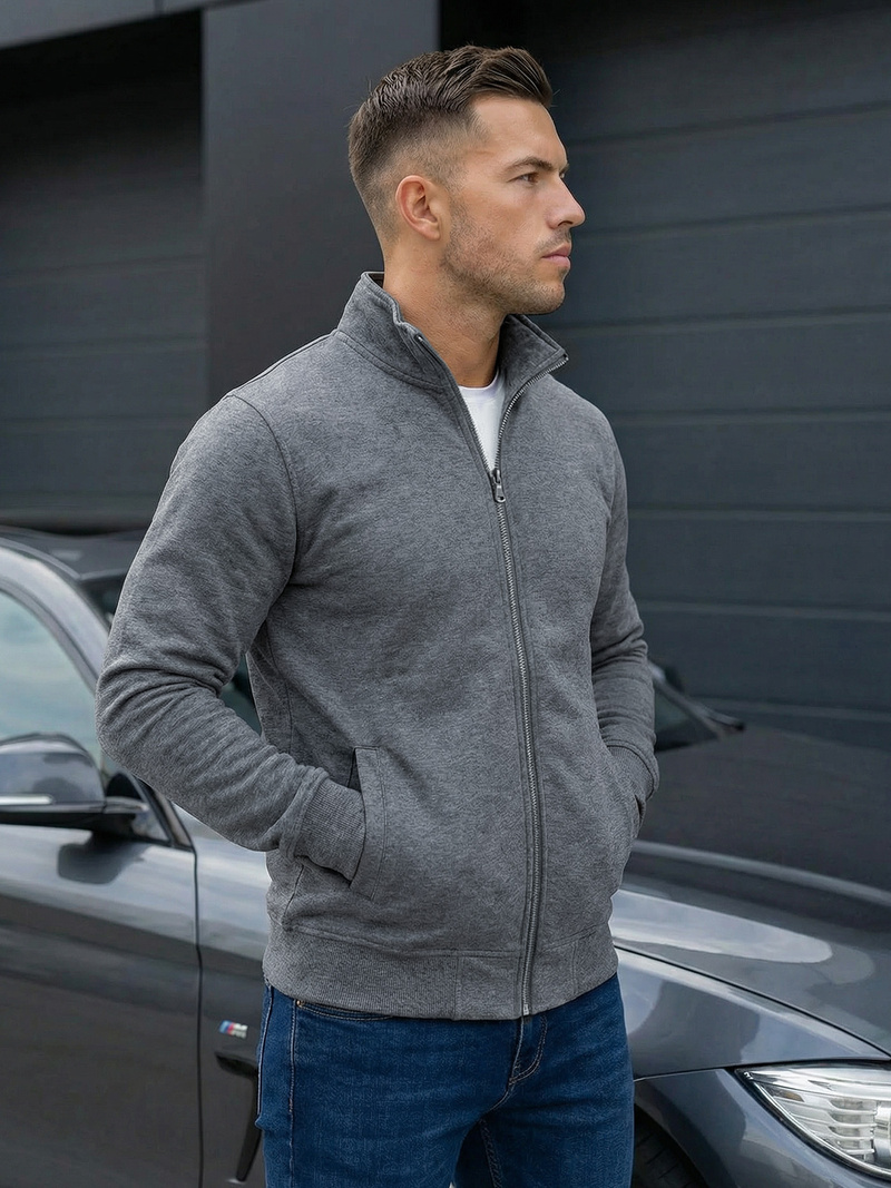 Мъжки суитшърт тъмносив OZONEE JS/2002Z