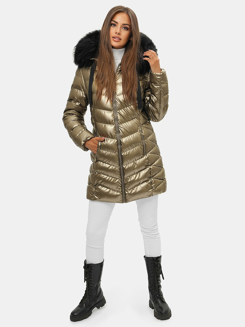 Дамско яке злато OZONEE JS/M778/403