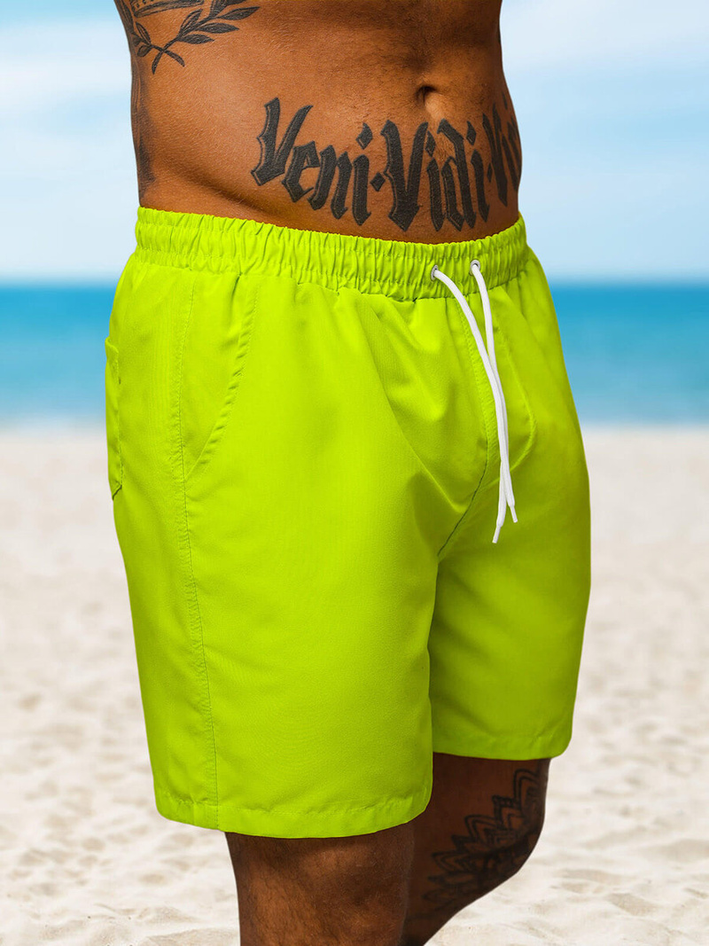 Мъжки плувни шорти жълт-неон OZONEE O/MTK4454