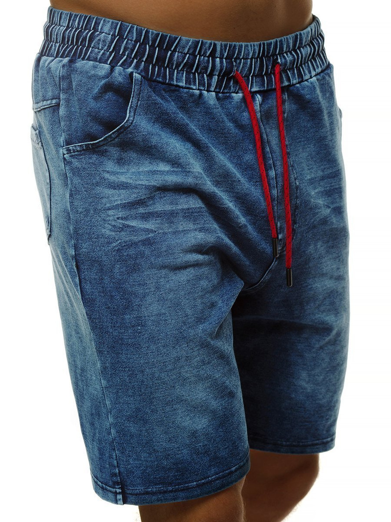 Мъжки къси дънкови панталони синьо OZONEE JS/KK1070/3