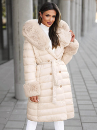 Дамско палто бежов OZONEE JS/5M3160/254Z