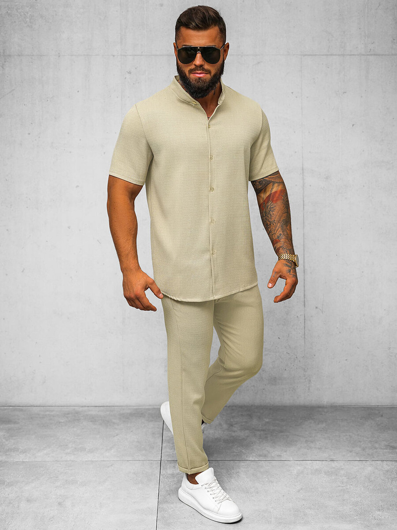 Мъжки чино панталон бежови OZONEE O/K971SP