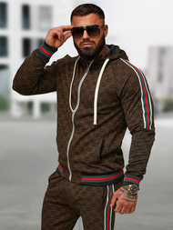 Мъжки спортен екип тъмно-бежово OZONEE O/FF5111AB