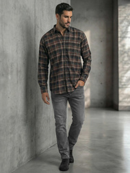 Мъжка риза тъмносиньо OZONEE V/V177Z