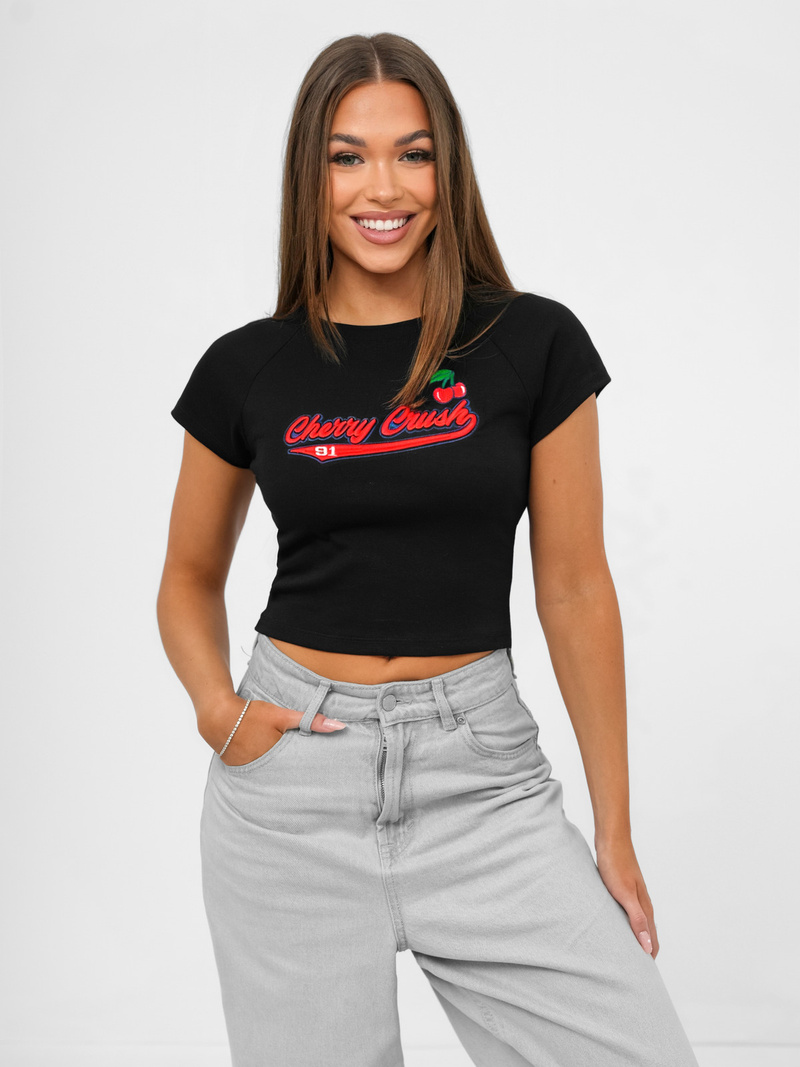 Дамски Тениска черна OZONEE JS/R62744