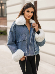 Дамско джинсово яке синя OZONEE JS/11Z8219