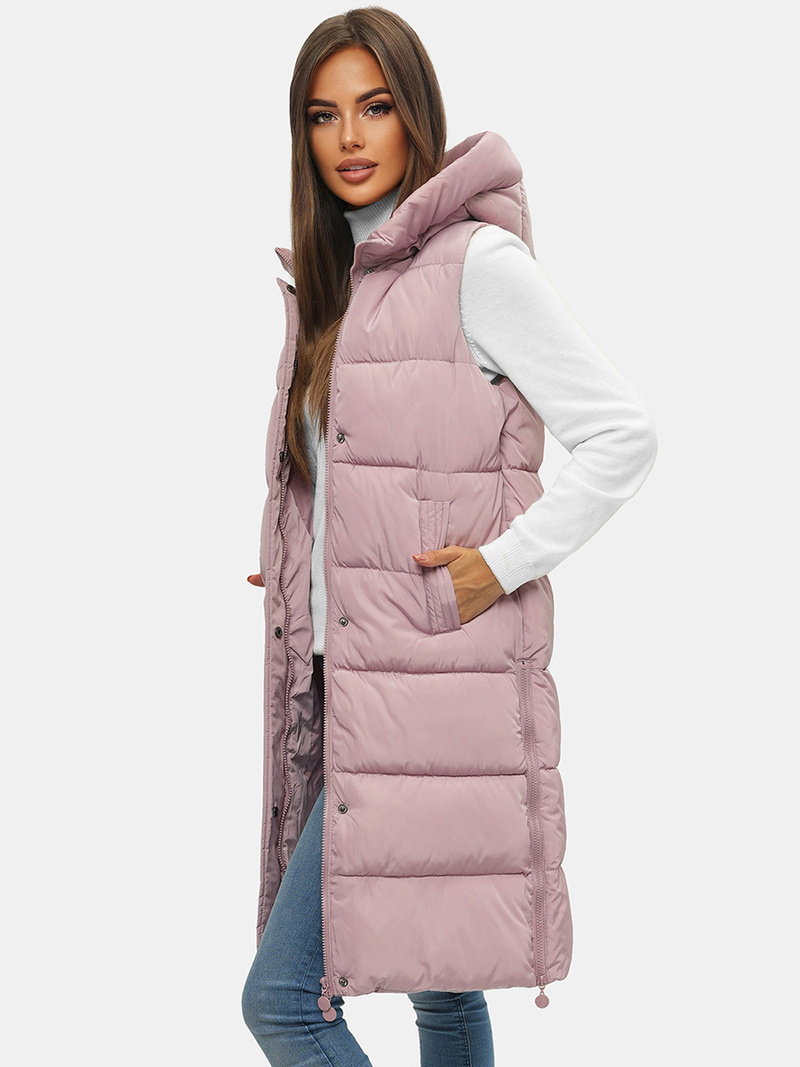 Дамска жилетка прахово розово OZONEE O/H909/87