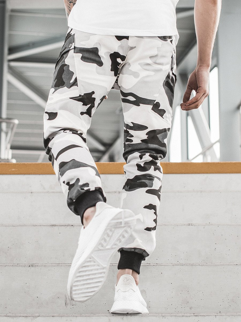 Мъжки панталони JOGGER черно-бяло OZONEE O/11103