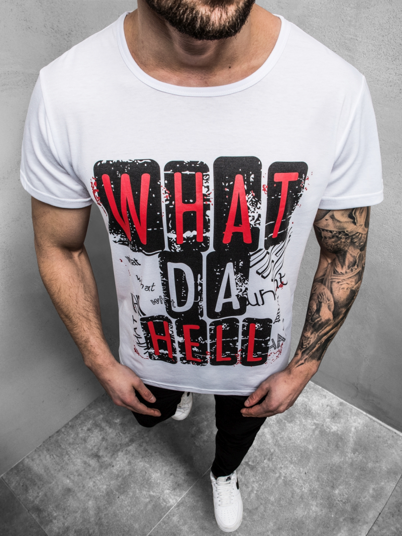 Мъжка тениска бял OZONEE JS/KS1996Z