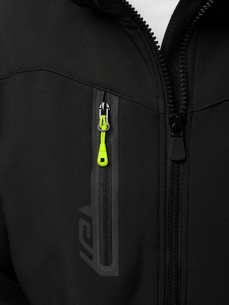 Мъжко яке SOFTSHELL черно и жълто OZONEE GE/12268