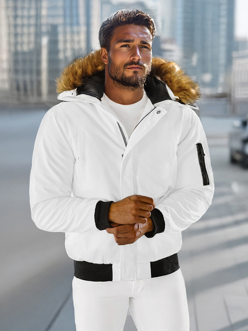 Мъжко яке бяла OZONEE JS/M2019/281Z