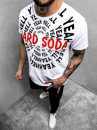 Мъжка тениска бял OZONEE JS/KS1948Z