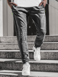 Мъжки панталони JOGGER черни OZONEE JS/KK1106