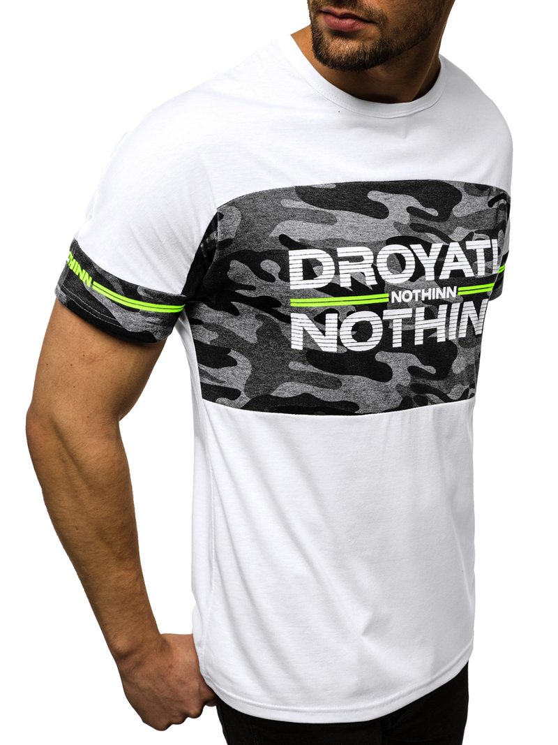 Мъжка тениска бял OZONEE JS/SS10976