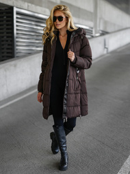 Дамско яке шоколад OZONEE JS/16M9302/158