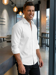 Мъжка риза бяла OZONEE V/V189