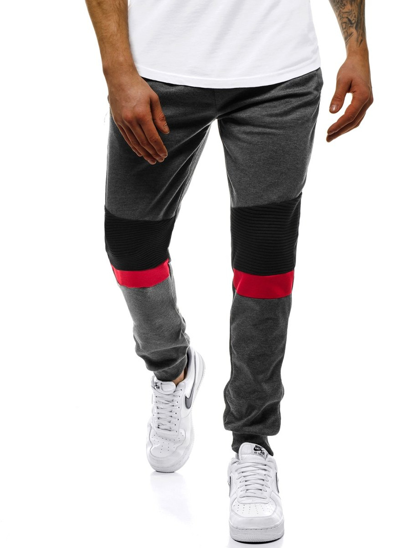 Мъжко долнище на анцуг графитно OZONEE JS/JZ11016