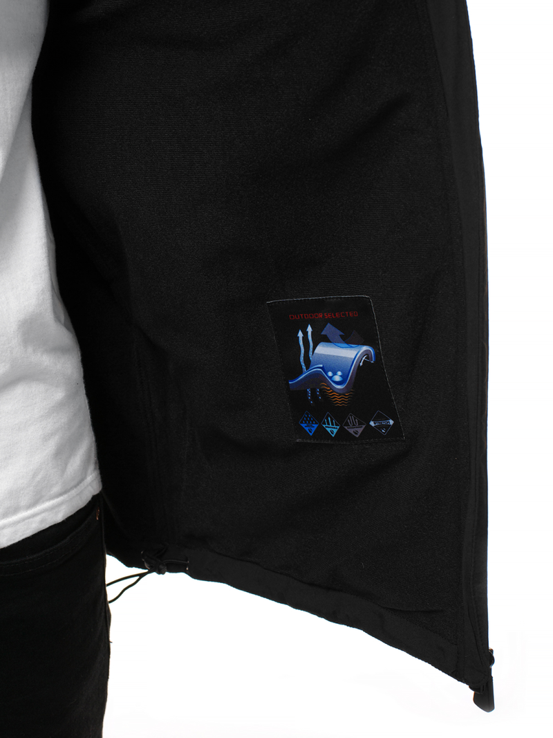 Мъжко яке SOFTSHELL черно-червен OZONEE GE/12266