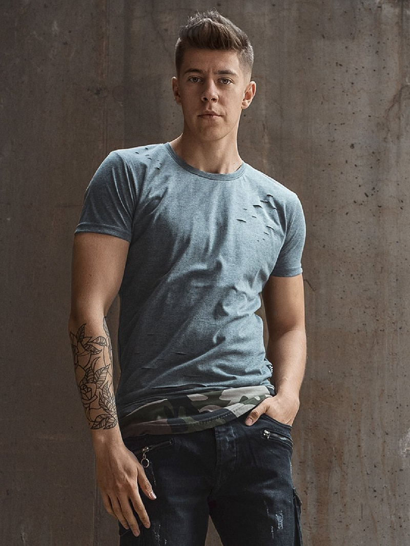 Мъжка тениска графитна OZONEE O/1115