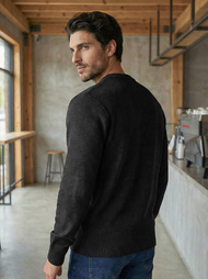 Мъжки пуловер черен OZONEE JS/59B3600/3