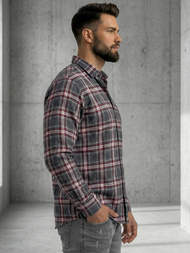 Мъжка риза бордо OZONEE V/V178Z