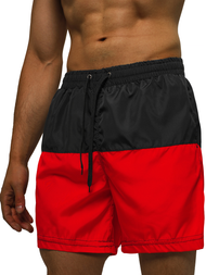 Мъжки плувни шорти черно-червено OZONEE JS/HM058