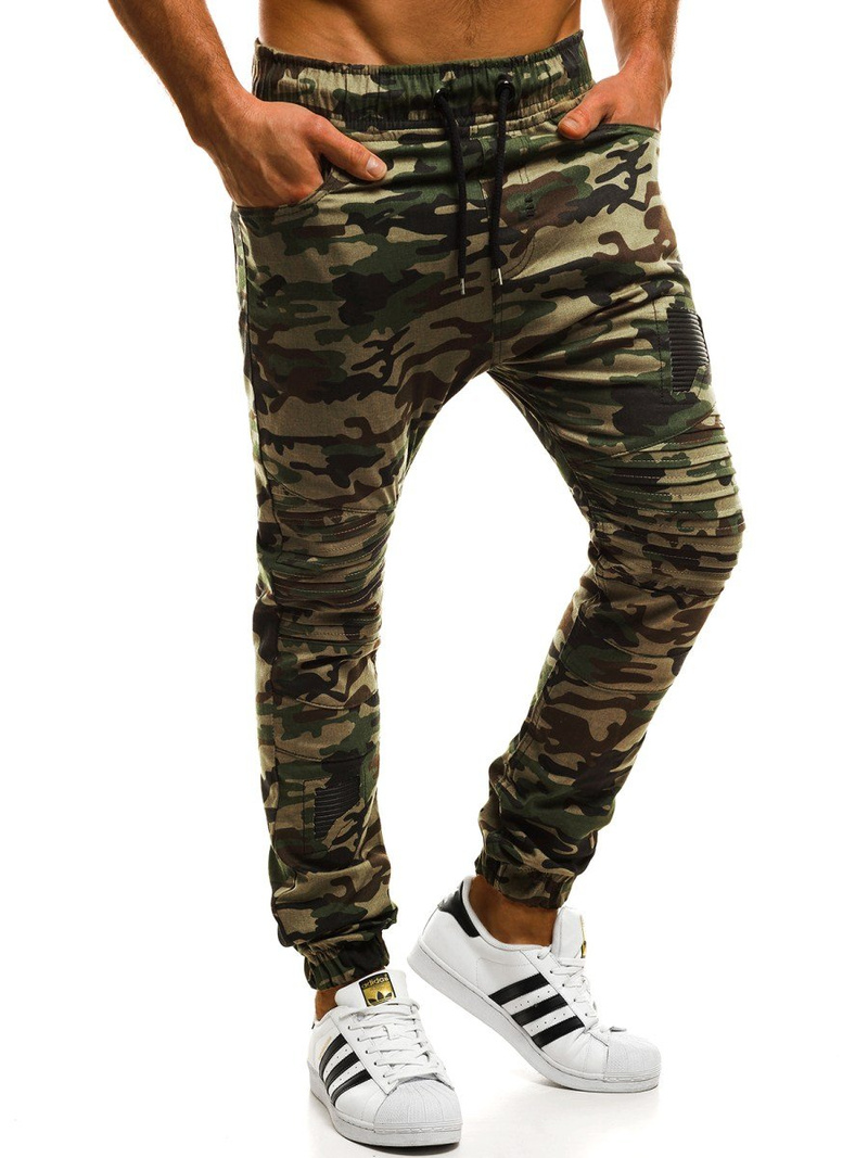 Мъжки панталони JOGGER камуфлажно-зелени OZONEE A/829