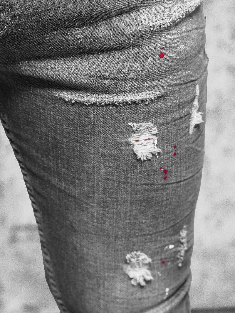 Мъжки дънки графитно OZONEE O/MB459