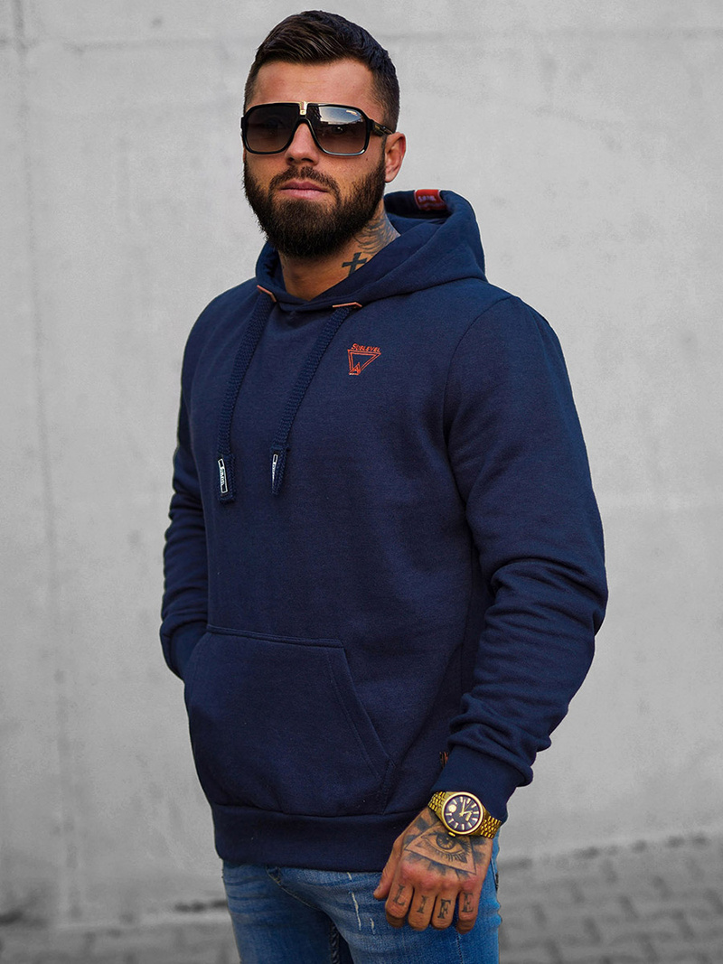 Мъжки суитшърт тъмнсиня OZONEE O/H1060