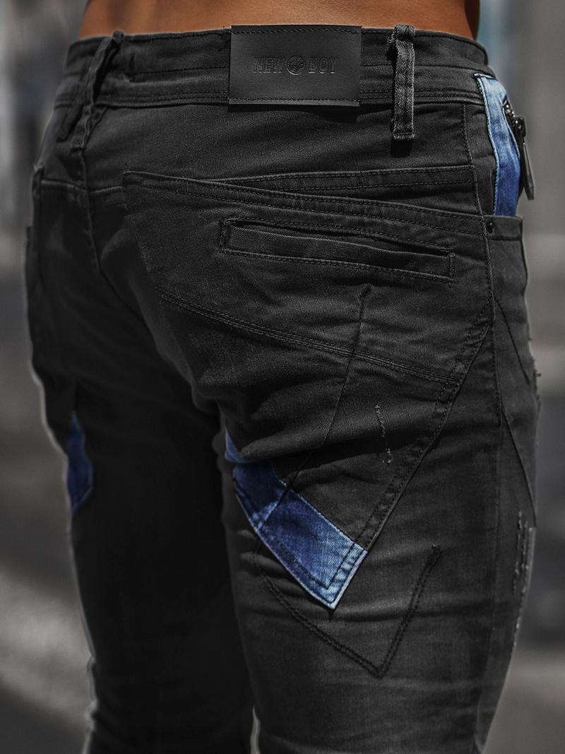 Мъжки дънки черни OZONEE NB/MP0025N