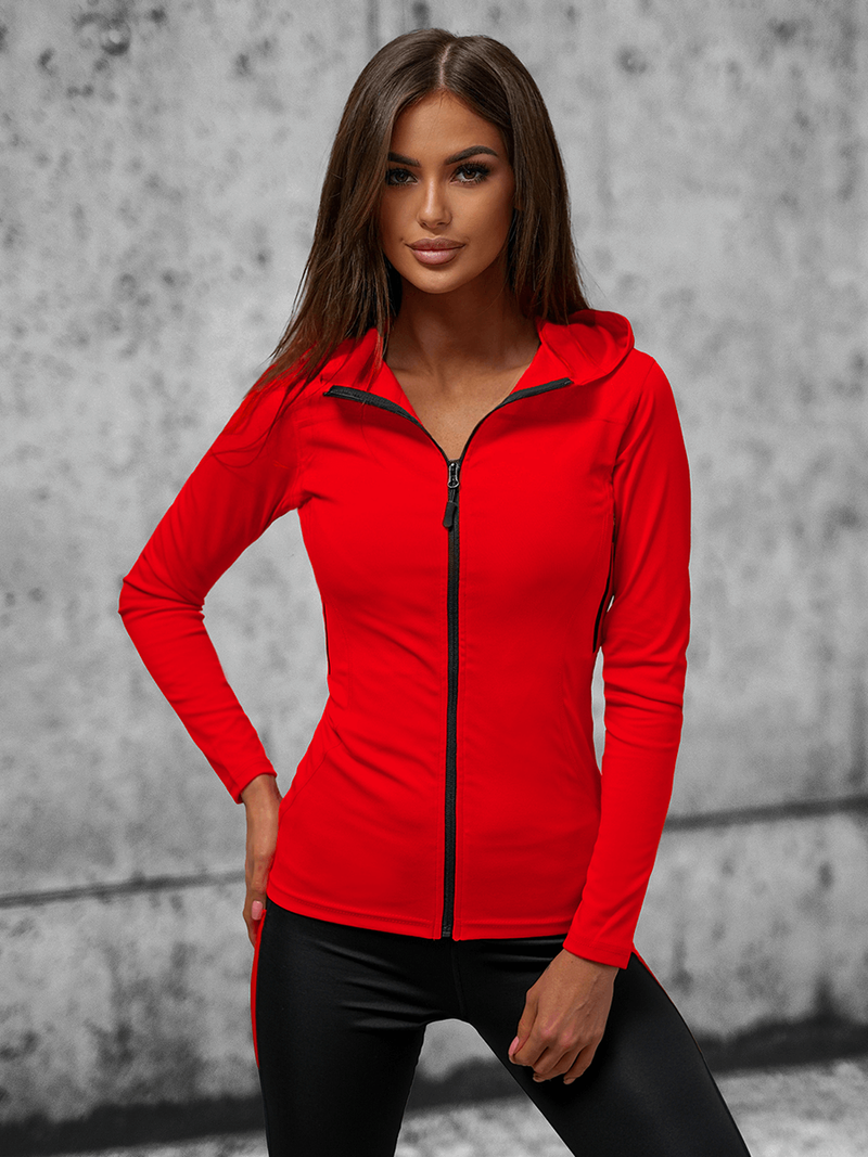 Дамски суичър червена OZONEE JS/HD153/5