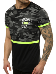 Мъжка тениска черна OZONEE JS/SS10982