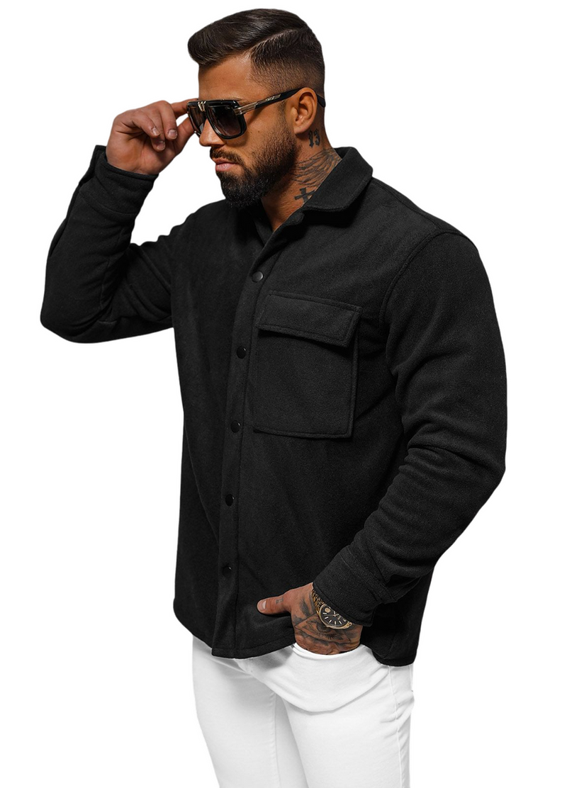 Мъжка риза черна OZONEE O/GOM23040