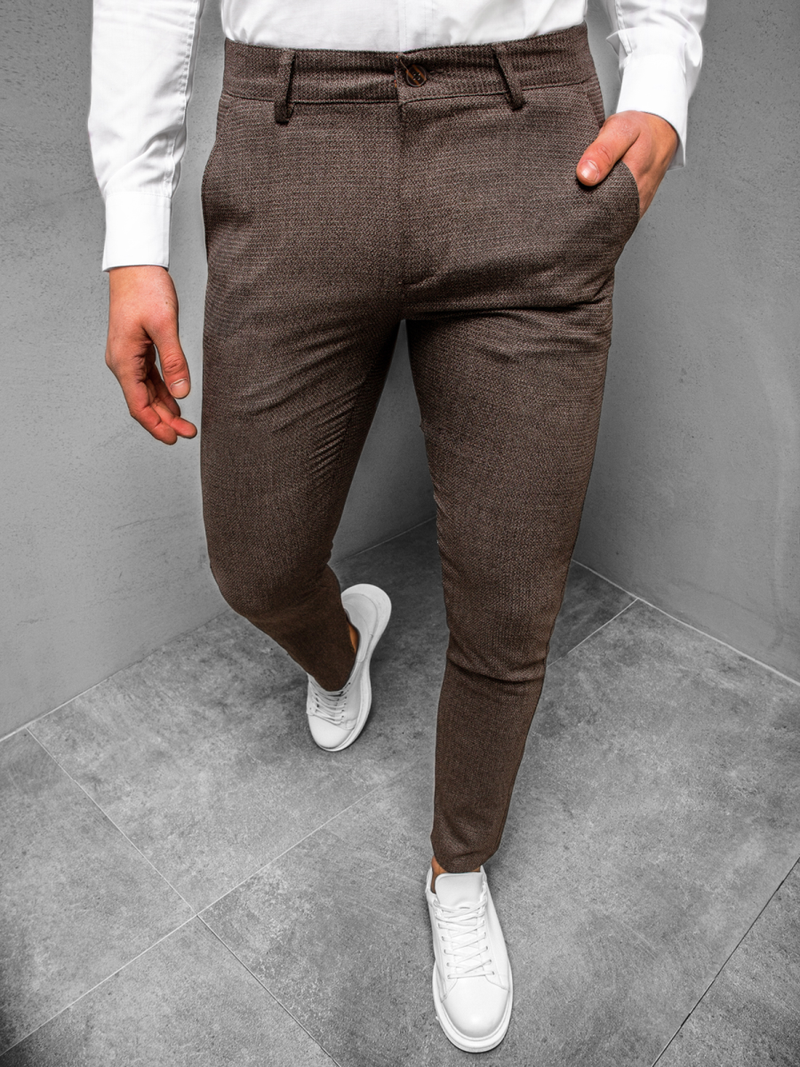 Мъжки панталони кафяво OZONEE DJ/5533