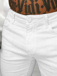 Мъжки дънкови шорти бяло OZONEE O/UM873