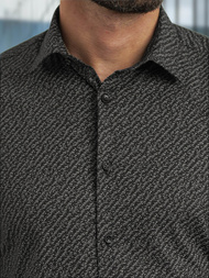 Мъжка риза черно OZONEE V/V184