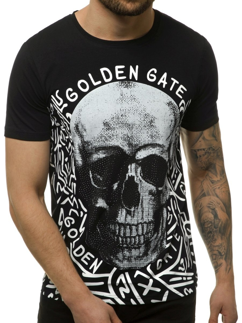 Мъжка тениска черен OZONEE JS/KS7332